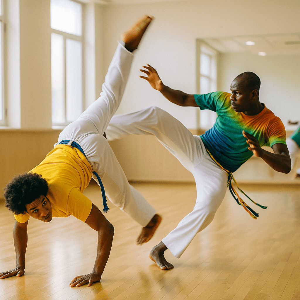 Adults training martial arts at Abolição